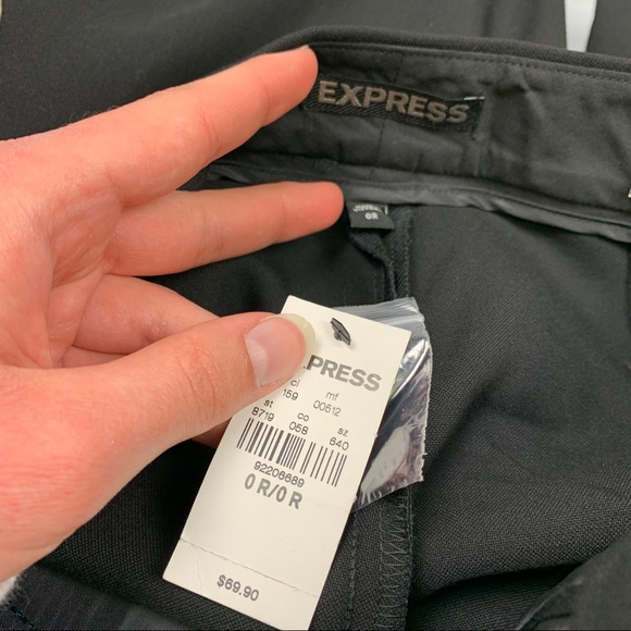 NWT Express Black Mid Rise Slacks Dress Pants Sz 0 - Picture 4 of 8